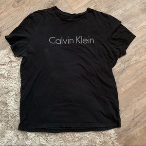 Calvin Klein Mens Black Tee With Logo